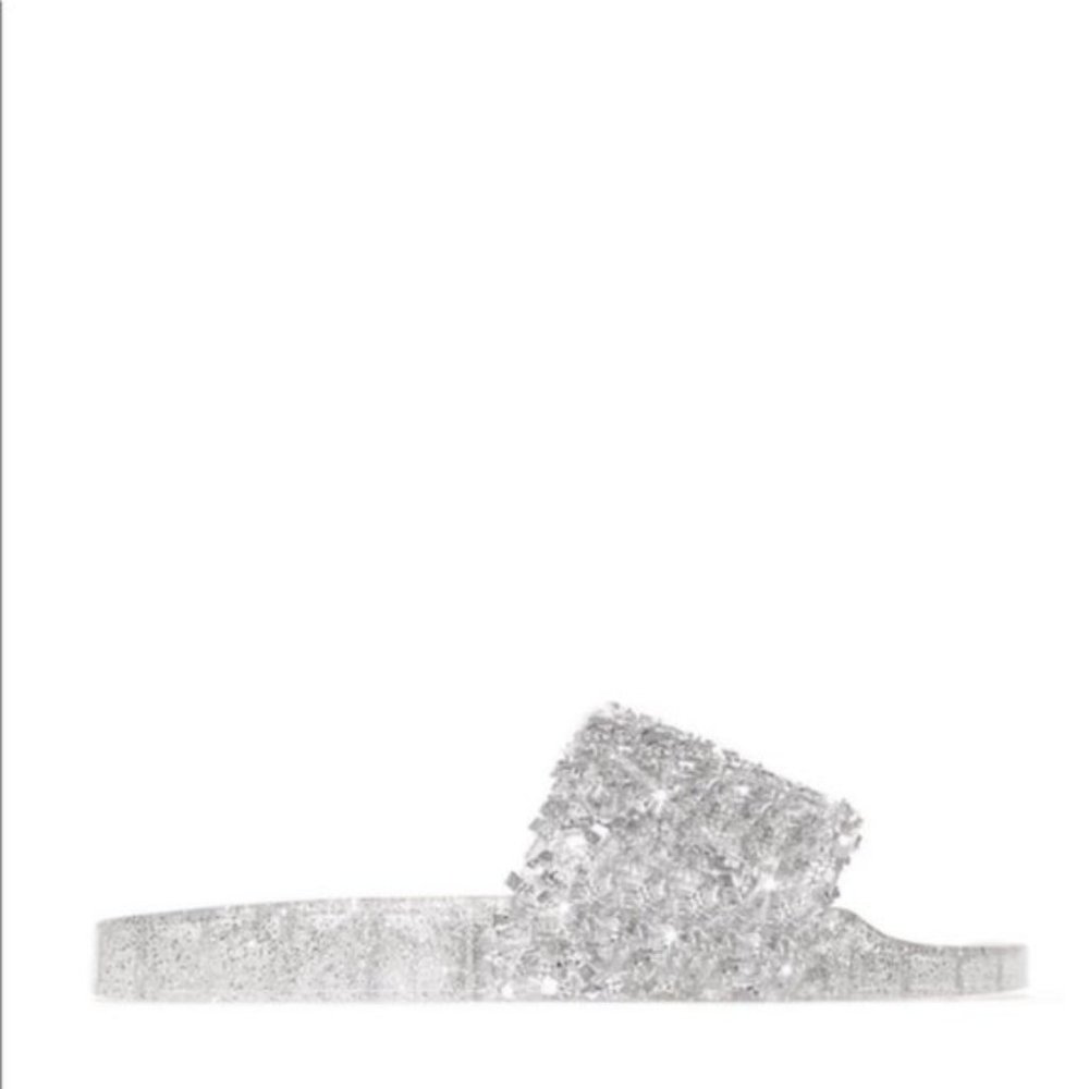 RESTOCKED!! Embellished Sparkle Slides in Silver - Picture 3 of 6